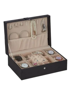 Schmuckkästchen in Schwarz- (B)29 x (H)10 x (T)20 cm