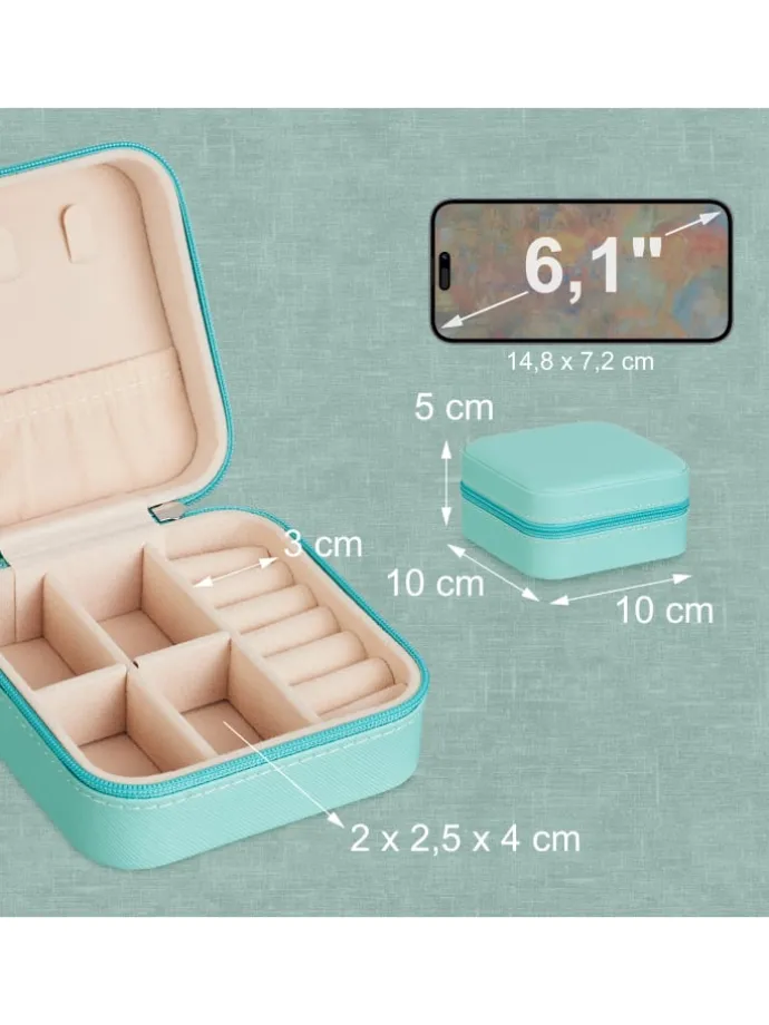 Schmuckkästchen in Türkis - (B)10 x (H)5 x (T)10 cm