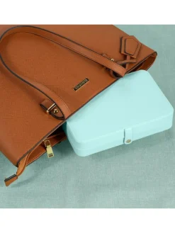 Schmuckkästchen in Türkis - (B)21 x (H)4,5 x (T)14,5 cm