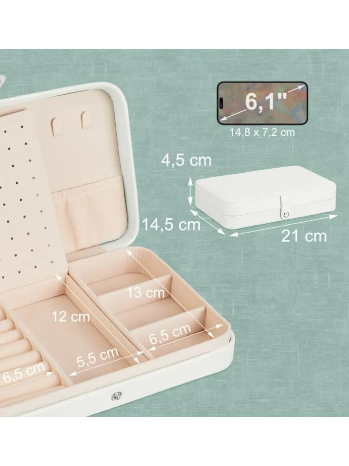 Schmuckkästchen in Weiß - (B)21 x (H)4,5 x (T)14,5 cm