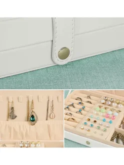 Schmuckkästchen in Weiß - (B)21 x (H)4,5 x (T)14,5 cm