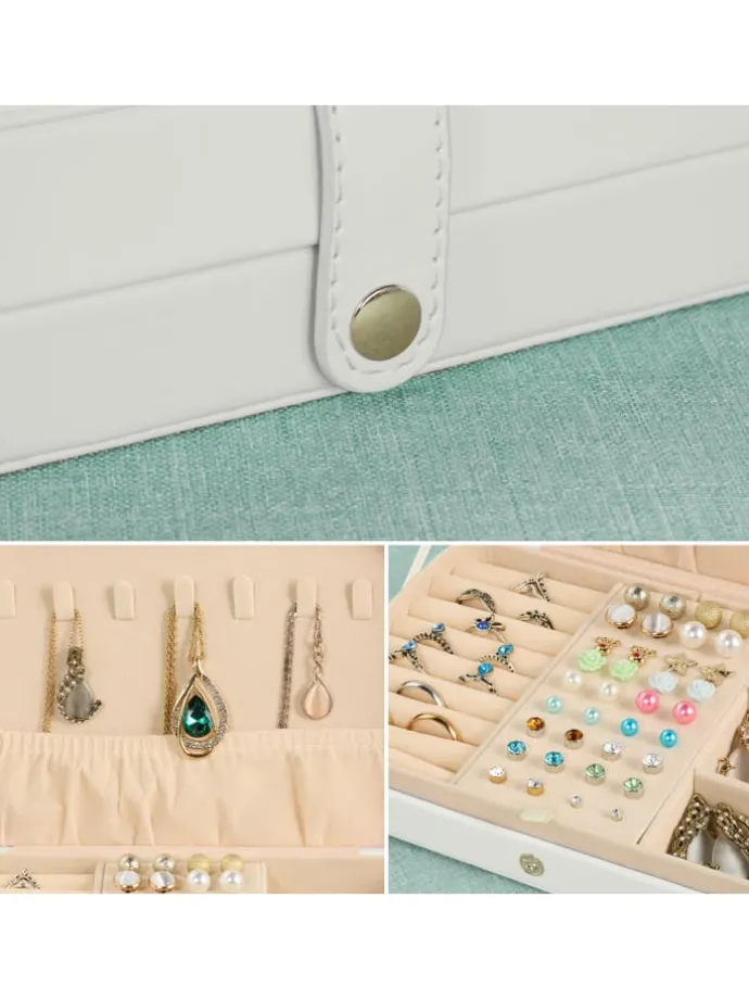 Schmuckkästchen in Weiß - (B)21 x (H)4,5 x (T)14,5 cm