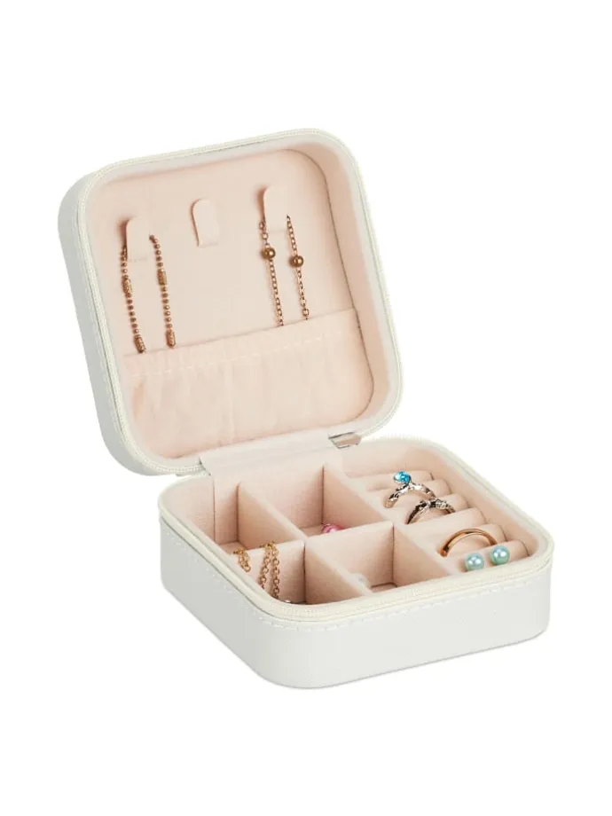 Schmuckkästchen in Weiß - (B)10 x (H)5 x (T)10 cm