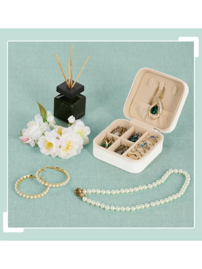 Schmuckkästchen in Weiß - (B)10 x (H)5 x (T)10 cm