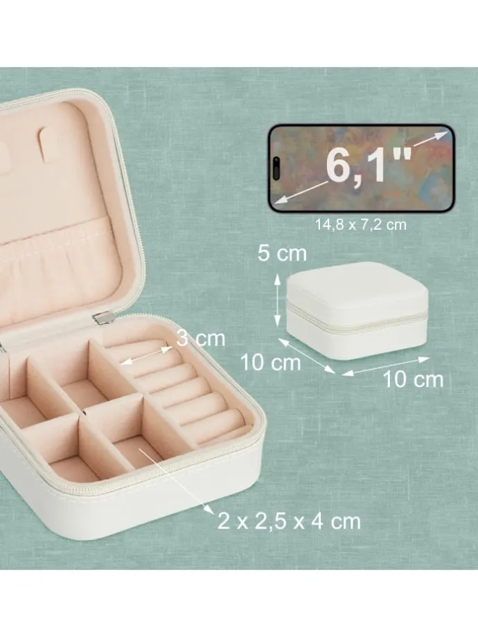 Schmuckkästchen in Weiß - (B)10 x (H)5 x (T)10 cm