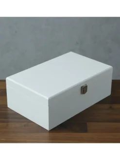 Schmuckkästchen mit Spiegel herausnehmbares Fach Schmuckschatulle in weiß