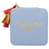 Schmuckkästchen "Treasure Me" in Hellblau - (L)12,5 x (B)12,5 cm