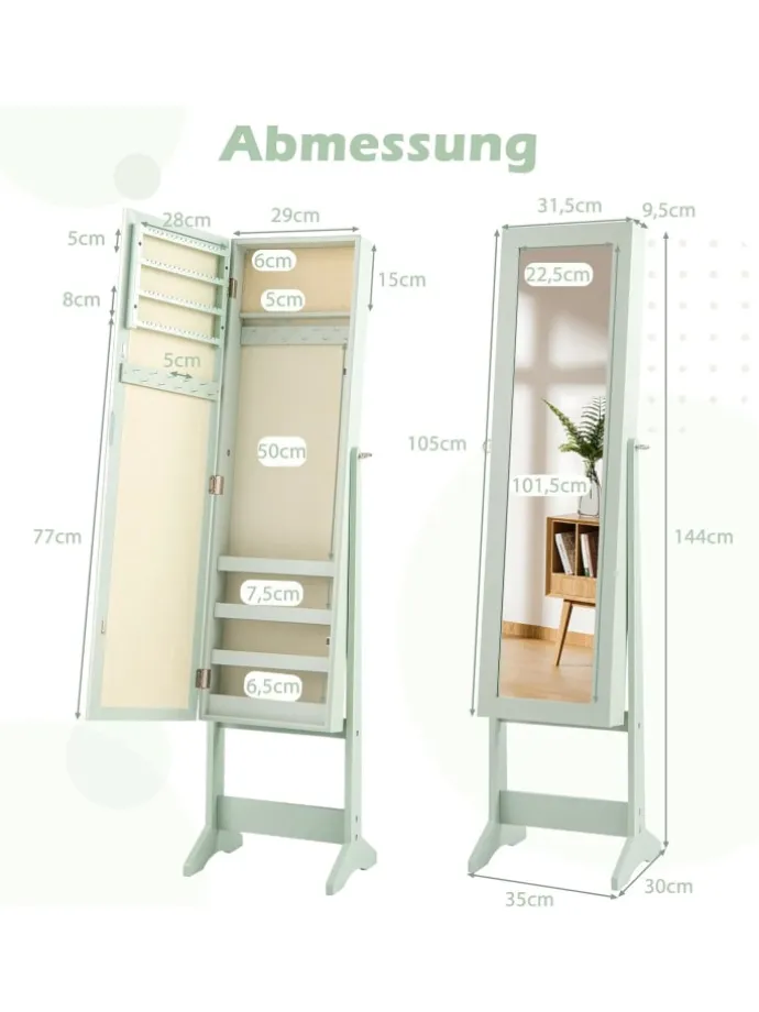 Schmuckschrank in Grün