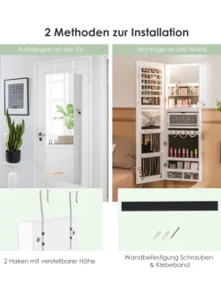 Schmuckschrank LED in Weiß