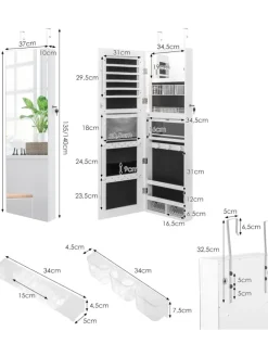 Schmuckschrank LED in Weiß