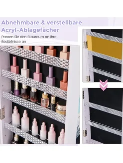 Schmuckschrank LED mit Rollen in Lila