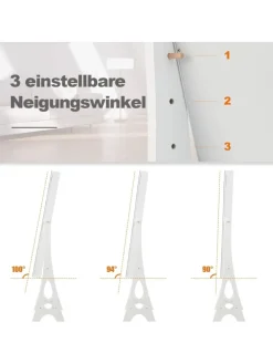 Schmuckschrank mit LED & Spiegel in Weiß