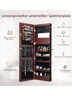 Schmuckschrank mit LED 120cm in Braun