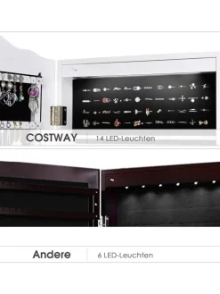 Schmuckschrank mit LED in Weiß