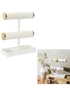 Schmuckständer in Creme/ Gold