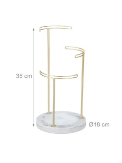 Schmuckständer in Gold/ Grau - (H)35 x Ø 18 cm