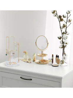 Schmuckständer in Gold/ Grau - (H)35 x Ø 18 cm