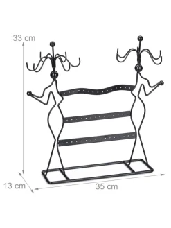 Schmuckständer in Schwarz - (B)35 x (H)33 x (T)13 cm