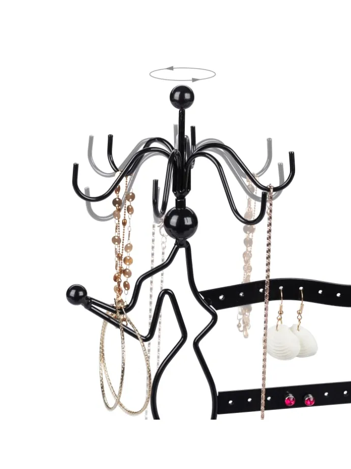 Schmuckständer in Schwarz - (B)35 x (H)33 x (T)13 cm