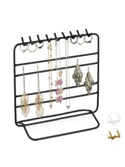 Schmuckständer in Schwarz - (B)20x (H)21 x (T)10 cm