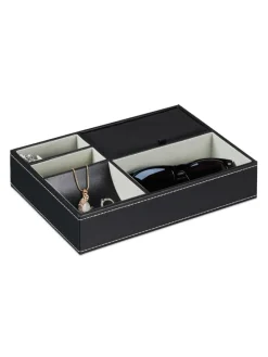 Schmucktablett in Schwarz - (B)25,5 x (H)5 x (T)18,5 cm