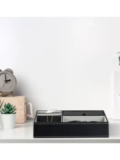 Schmucktablett in Schwarz - (B)25,5 x (H)5 x (T)18,5 cm