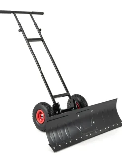 Schneeschaufel mit Rädern in Schwarz