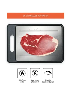 Schneide- & Auftaubrett in Grau/ Silber - (L)36,5 x (B)25 cm