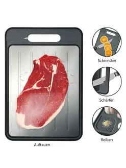 Schneide- & Auftaubrett in Grau/ Silber - (L)36,5 x (B)25 cm