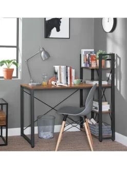 Schreibtisch in Braun/ Schwarz - (B)97 x (H)120 x (T)56 cm