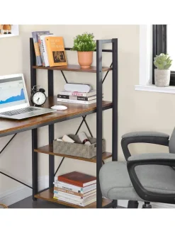 Schreibtisch in Braun/ Schwarz - (B)97 x (H)120 x (T)56 cm