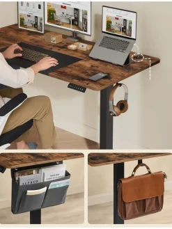 Schreibtisch in Braun/ Schwarz - (B)140 x (H)120 x (T)60 cm