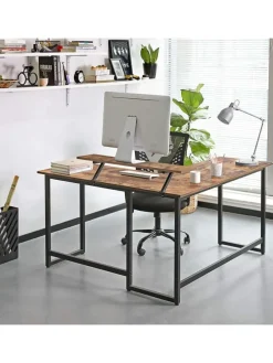 Schreibtisch in Braun/ Schwarz - (H)76 cm