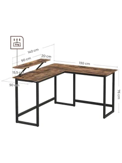 Schreibtisch in Braun/ Schwarz - (H)76 cm