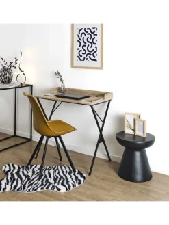 Schreibtisch in Hellbraun/ Schwarz - (B)80 x (H)80 x (T)48 cm