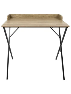 Schreibtisch in Hellbraun/ Schwarz - (B)80 x (H)80 x (T)48 cm