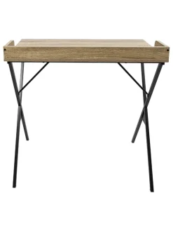 Schreibtisch in Hellbraun/ Schwarz - (B)80 x (H)80 x (T)48 cm