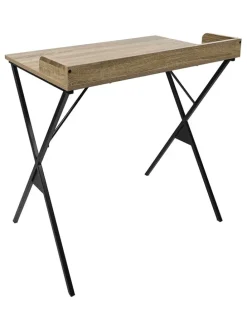 Schreibtisch in Hellbraun/ Schwarz - (B)80 x (H)80 x (T)48 cm