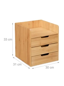 Schreibtisch Organizer in Natur - (B)30 x (H)33 x (T)31 cm