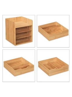 Schreibtisch Organizer in Natur - (B)30 x (H)33 x (T)31 cm