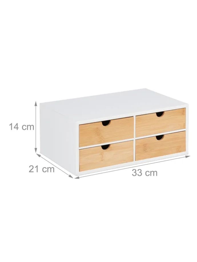 Schreibtisch Organizer in Weiß/Natur - (B)33 x (H)14 x (T)21 cm
