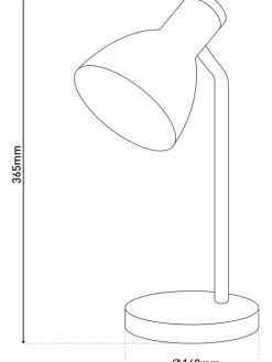 Schreibtischleuchte in Weiß - (H)36,5 x Ø 14 cm