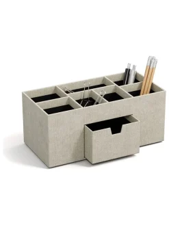 Schreibtisch-Organizer "Vendela" in Beige - (B)10 x (H)8,5 x (T)8,5 cm
