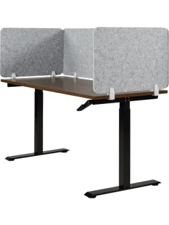 Schreibtischtrennwand SPLIT in Grau - (W) 80 x (H) 50 x (L) 1 cm