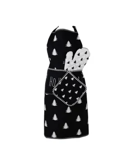 Schürze in Schwarz/ Weiß - (L)85 x (B)70 cm