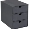 Schubladenbox "Ingid" in Schwarz - (B)16 x (H)20,5 x (T)25 cm