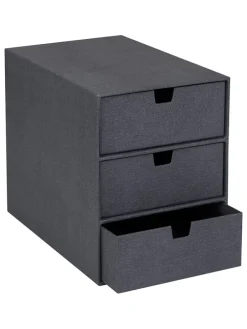 Schubladenbox "Ingid" in Schwarz - (B)16 x (H)20,5 x (T)25 cm