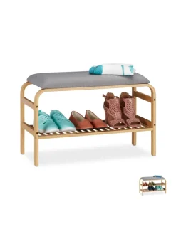 Schuhbank 3 Paar in Natur - (B)69 x (H)46 x (T)30 cm