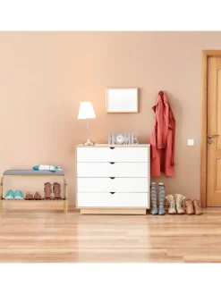 Schuhbank 3 Paar in Natur - (B)69 x (H)46 x (T)30 cm