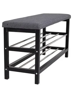 Schuhbank in Dunkelgrau - (B)100 x (H)50 x (T)34 cm